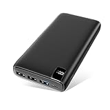 A ADDTOP Batterie Externe 26800mAh, 22.5W Batterie Portable USB C 20W PD Power Delivery avec Ecran LCD Power Bank avec 4 Ports USB pour Smartphone, Tablets et Autres (Black)