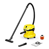 Kärcher Aspirateur Eau et Poussières WD 2 Plus V-12/4/18/C, avec Filtre Cartouche, Sachet Filtre Ouate, 1000 W, Cuve PVC : 12 l, Tube d'Aspiration : 1,8 m, Fonction Soufflerie, Suceur Sol/Fentes