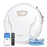 Laresar Aspirateur Robot Evol 3S, Robot Aspirateur Laveur 4000Pa avec Boost Auto pour Tapis, 7.6cm Aspirateur Ultra Mince Compact pour Poils d'animaux, Contrôle Intelligent par App/Alexa/Google Home