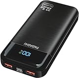 Power Bank 27,000mAh Recharge Rapide Batterie externe 3A USB C Chargeur Portable avec écran LCD, 3 Sorties et 2 entrées Compatible avec téléphone, tablettes