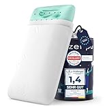 ZenPur Oreiller Ergonomique Cervical Orthopédique, Coussin Mémoire de Forme, Douleurs pour la Nuque et Épaules, Anti Acarien & Ronflement, Housse Bambou, Fabriqué EU – Mi-Ferme, Tout Type de Dormeur