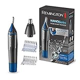 Remington NE3850 Tondeuse-nez [antimicrobienne] série Nano (tête rotative double face, peigne à sourcils, nettoyage facile et rapide), l'emballage peut varier