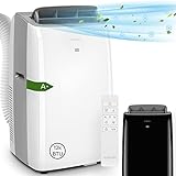 Klarstein Climatiseur Mobile Silencieux, Mini Climatiseur 3 en 1, Mode Nuit, Déshumidificateur, Ventilateur, Petite Climatisation à Faible Conso, Evacuation, Clim Portable, 12000 BTU, Climatiseurs