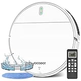 EICOBOT Robot Aspirateur et Balai Combo,Aspirateur Robotique,Aspirateur et Balai 2 en 1,Mince 2.91'',Auto-Charge,Idéal pour Les sols durs,Les Poils d'animaux et la Moquette,Scarlatine