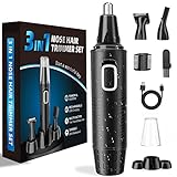 Tondeuse Nez, USB Rechargeable Tondeuse Nez, Professionnelle 3-en-1 Coupe Précise, Sans Douleur - Multifonction pour Nez, Oreilles, Sourcils, Barbe, Corps - Longue Autonomie - pour Hommes et Femmes