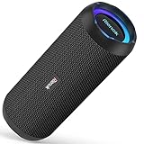 RIENOK Enceinte Portable Bluetooth aux Basses Renforcées, 30H, Bluetooth 5.3, 30W Enceinte Puissante, IPX7, AUX, TF Carte, pour Fêtes/Voyage/Extérieur, Noir