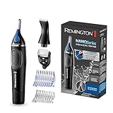 Remington Tondeuse Nez [Antimicrobien Multifonction] Nano Series (Barbe,Oreilles,Sourcils, tondeuse précision + verticale double face, Batterie Lithium, Sabots ajustables, Nettoyage Facile) NE3870